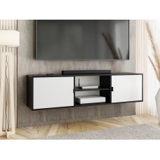 Atvērts TV galdiņš LUNO 3, Melns/Balts/Melns